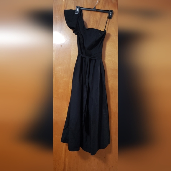 NWT J. Crew Factory One Shoulder Midi Dress Womens Black - Picture 5 of 8